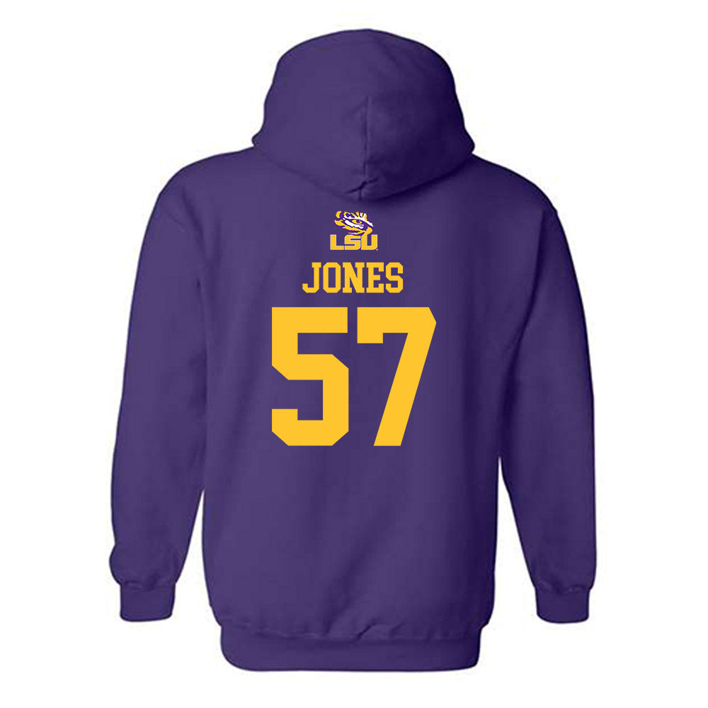 LSU - NCAA Football : Jakolby Jones - Replica Shersey Hooded Sweatshirt-1