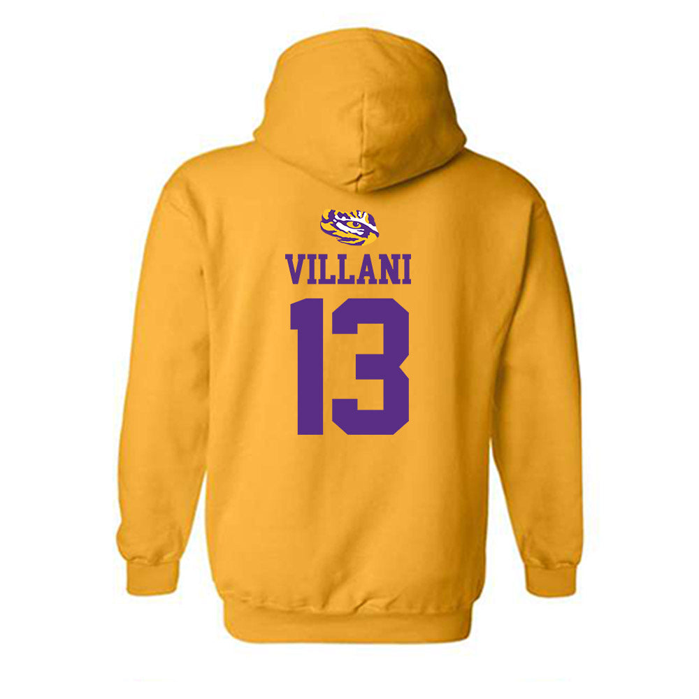 LSU - NCAA Women's Volleyball : Martina Villani - Replica Shersey Hooded Sweatshirt-1