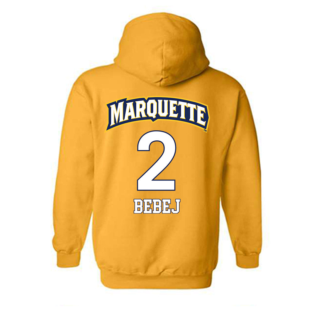 Marquette - NCAA Men's Soccer : Kyle Bebej - Replica Shersey Hooded Sweatshirt-1