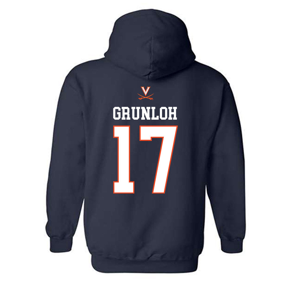 Virginia - NCAA Men's Basketball : Johann Grunloh - Replica Shersey Hooded Sweatshirt-1