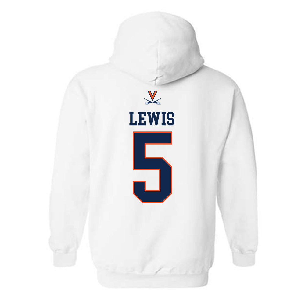 Virginia - NCAA Men's Basketball : Sam Lewis - Replica Shersey Hooded Sweatshirt-1