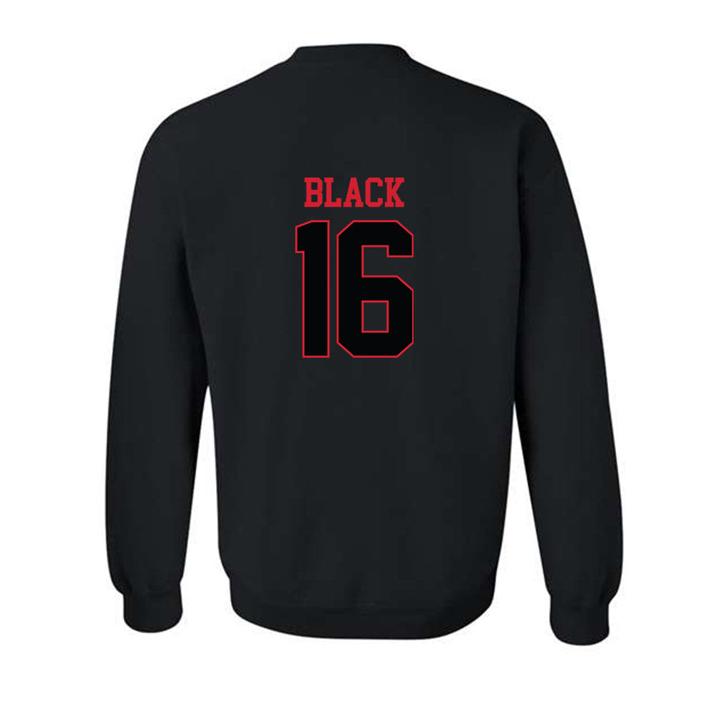NC State - NCAA Baseball : Collins Black - Replica Shersey Crewneck Sweatshirt-1