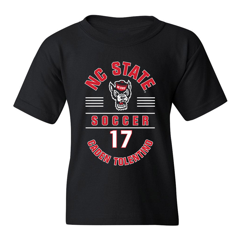 NC State - NCAA Men's Soccer : Caden Tolentino - Black Classic Fashion Shersey Youth T-Shirt