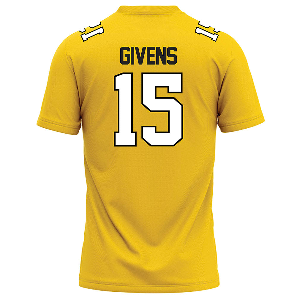 Centre College - NCAA Football : Riley Givens - Gold Football Jersey