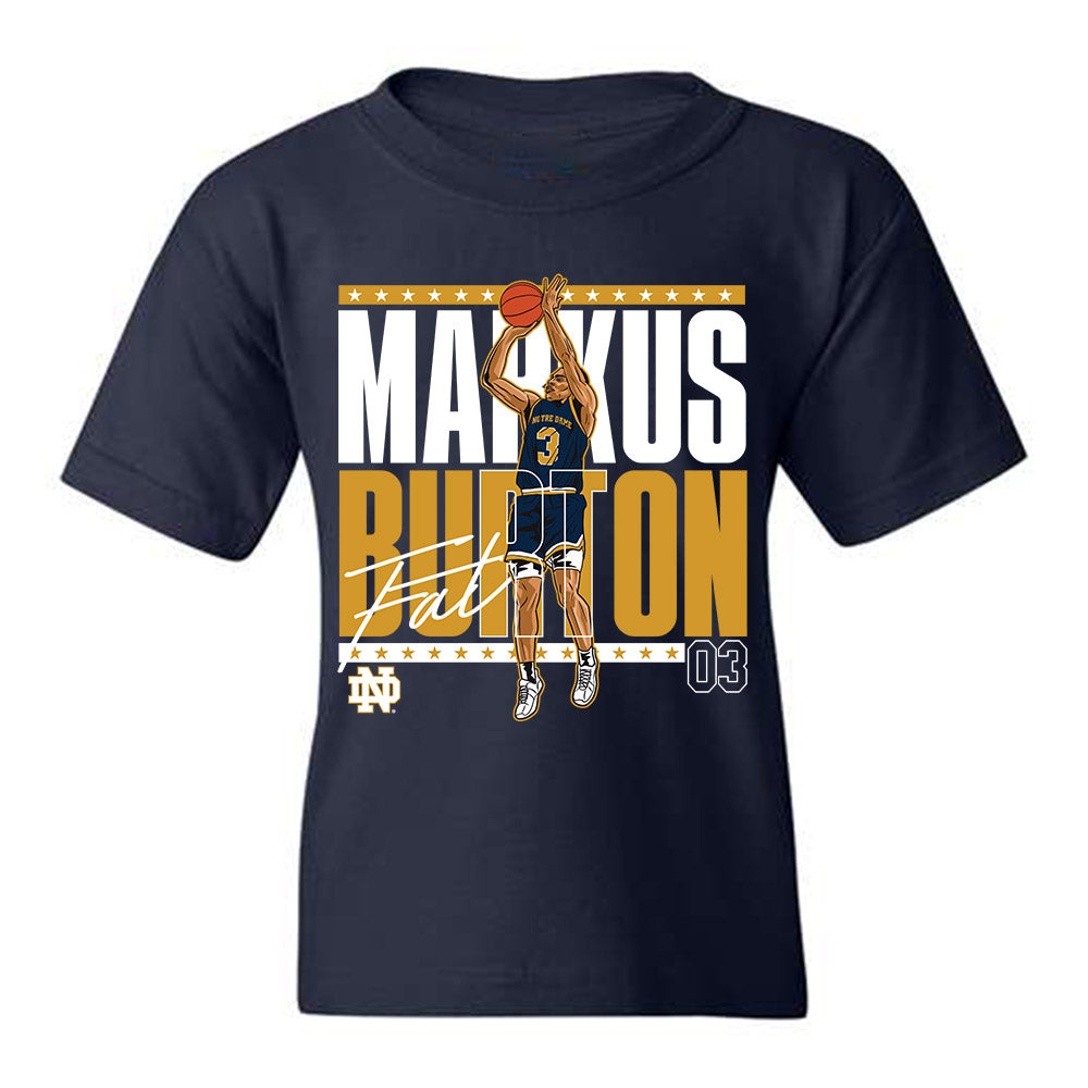 Notre Dame - NCAA Men's Basketball : Markus Burton - Youth T-Shirt Individual Caricature