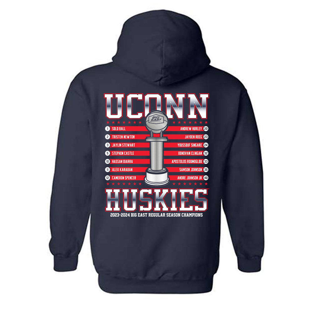 UConn - NCAA Men's Basketball : Big East Champs - Hooded Sweatshirt Roster Shirt