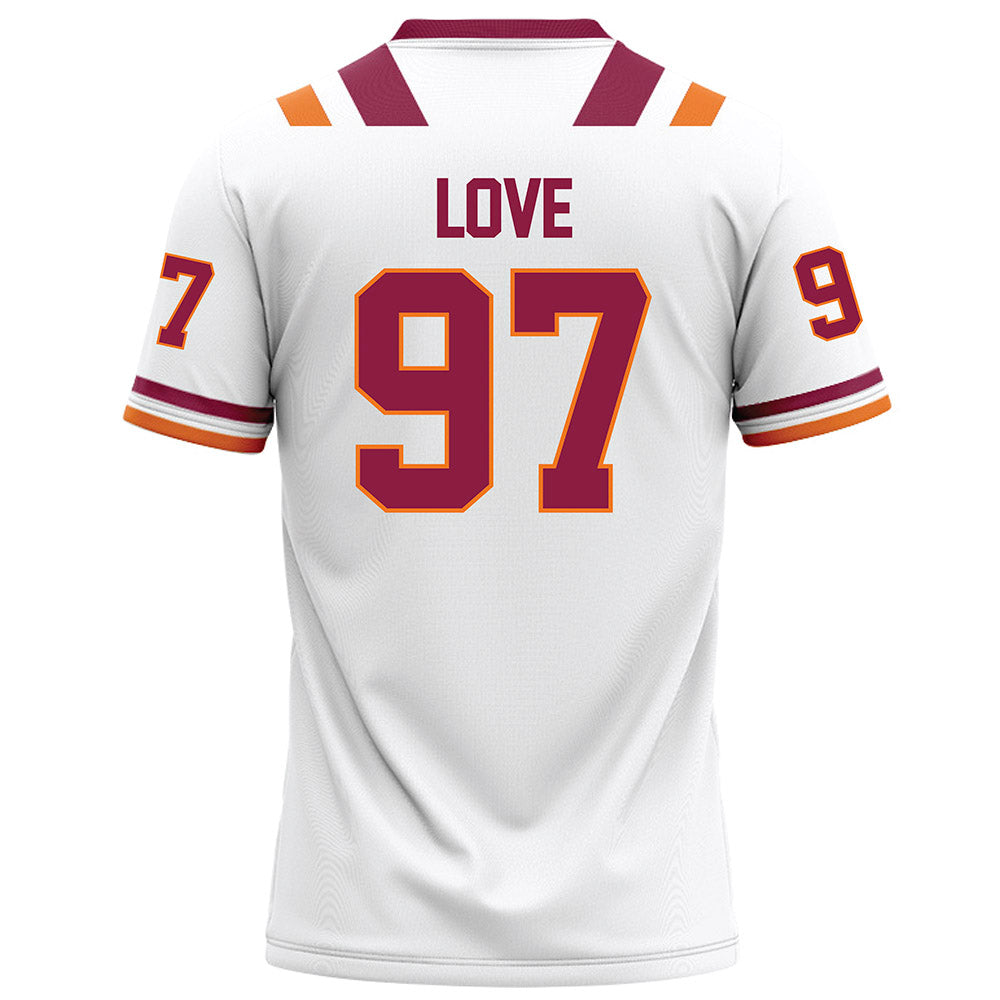 Virginia Tech - NCAA Football : John Love - Football Jersey White