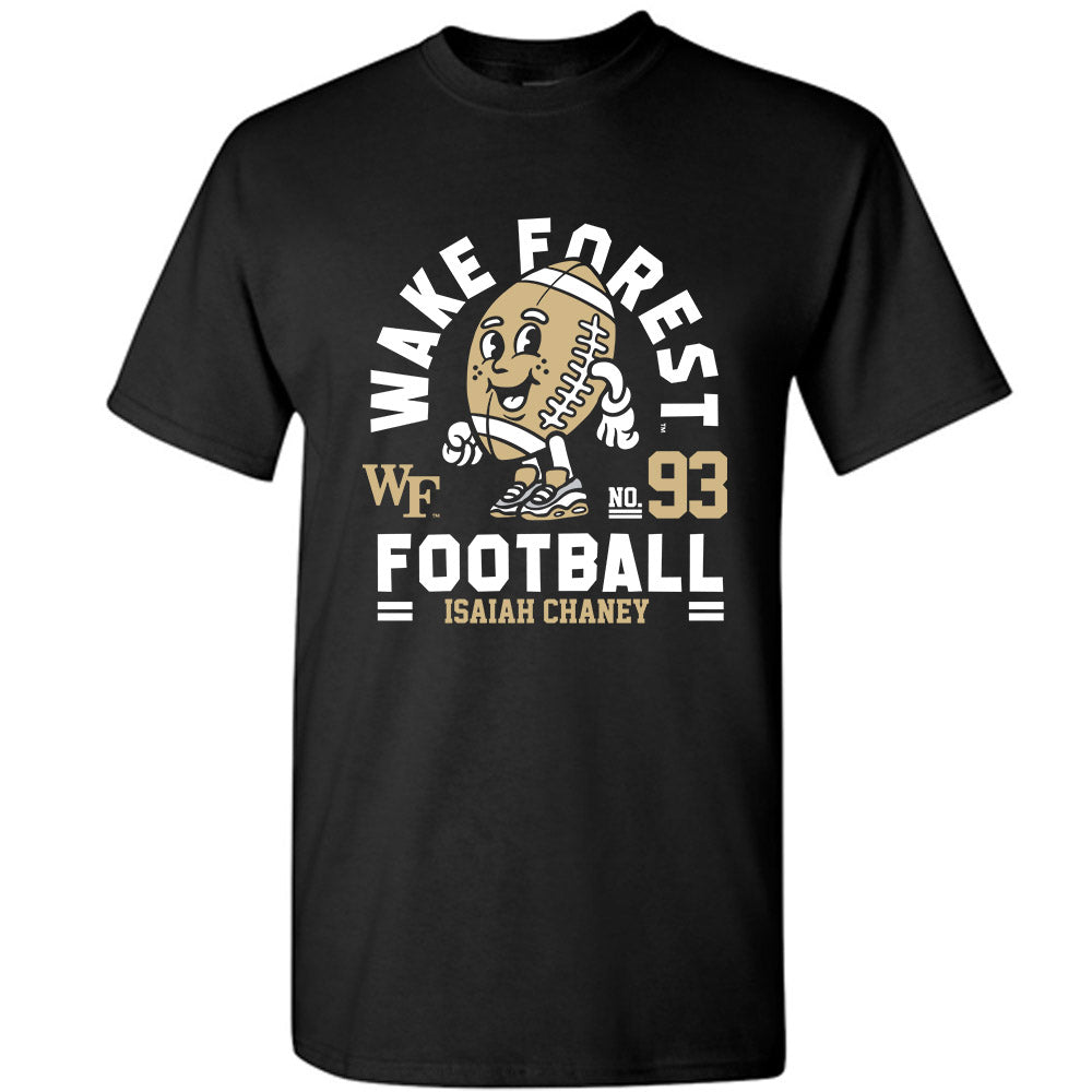 Wake Forest - NCAA Football : Isaiah Chaney Black Fashion Shersey Short Sleeve T-Shirt