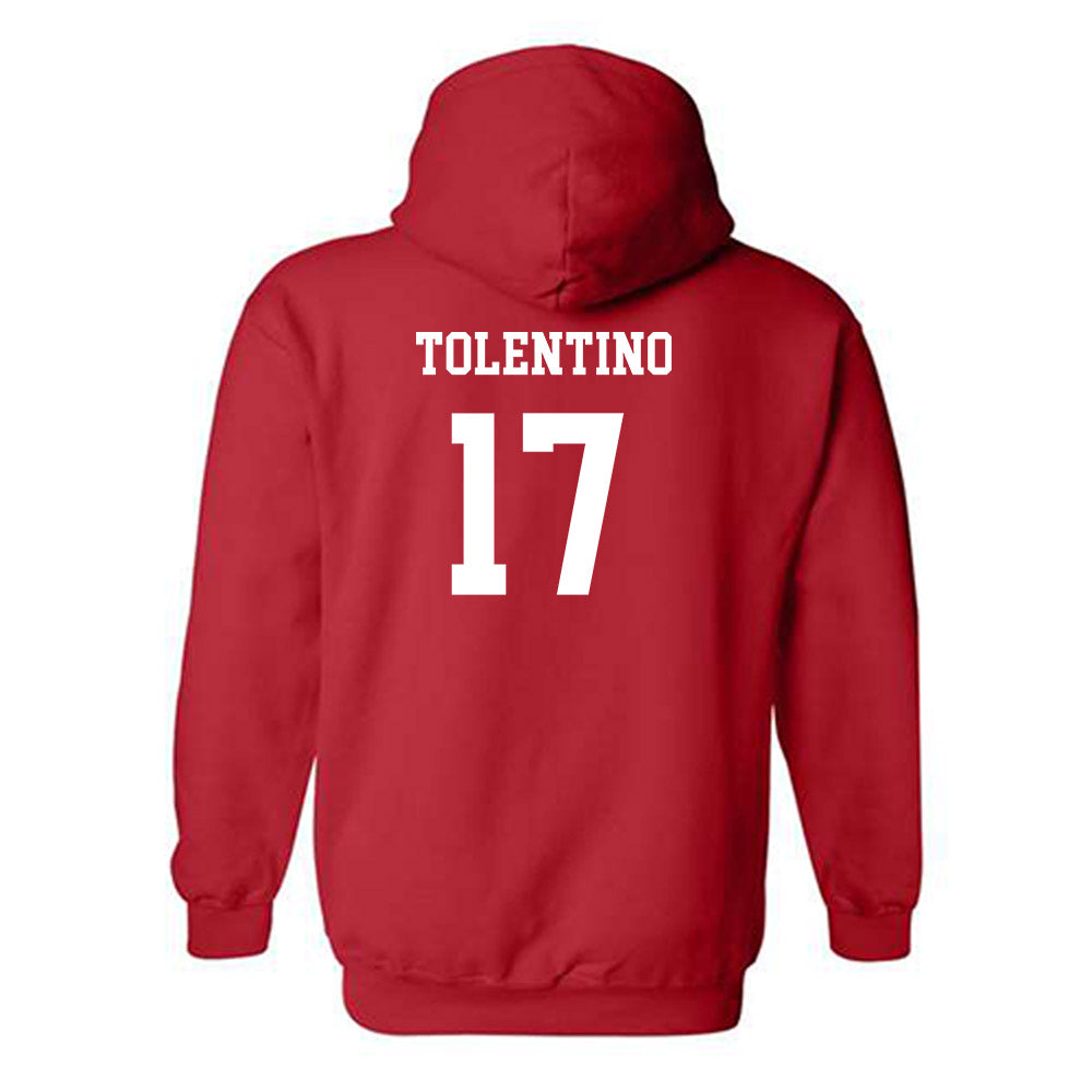 NC State - NCAA Men's Soccer : Caden Tolentino - Red Replica Shersey Hooded Sweatshirt