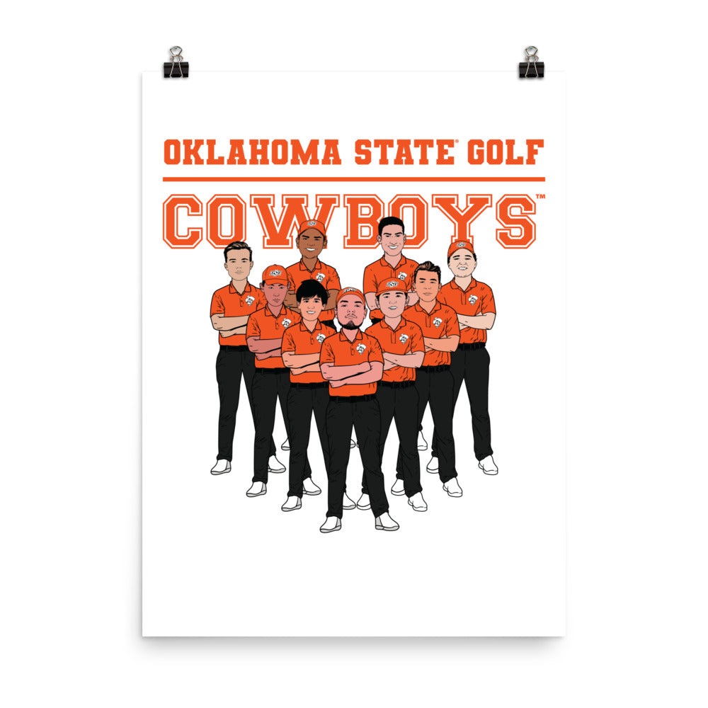 Oklahoma State - NCAA Men's Golf : Team Caricature Poster