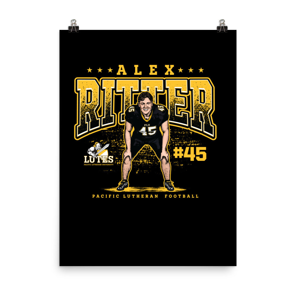 PLU - NCAA Football : Alex Ritter - Poster Individual Caricature