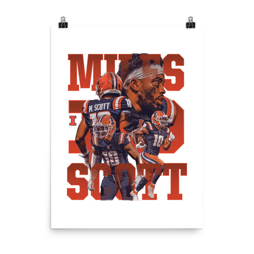 Illinois - NCAA Football : Miles Scott - Player Collage Poster