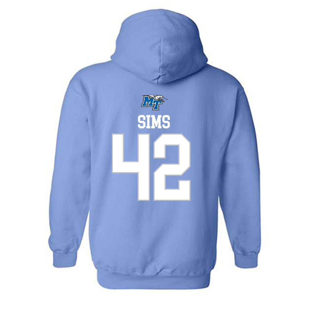 MTSU - NCAA Football : Lagarrius Sims - Replica Shersey Hooded Sweatshirt-1