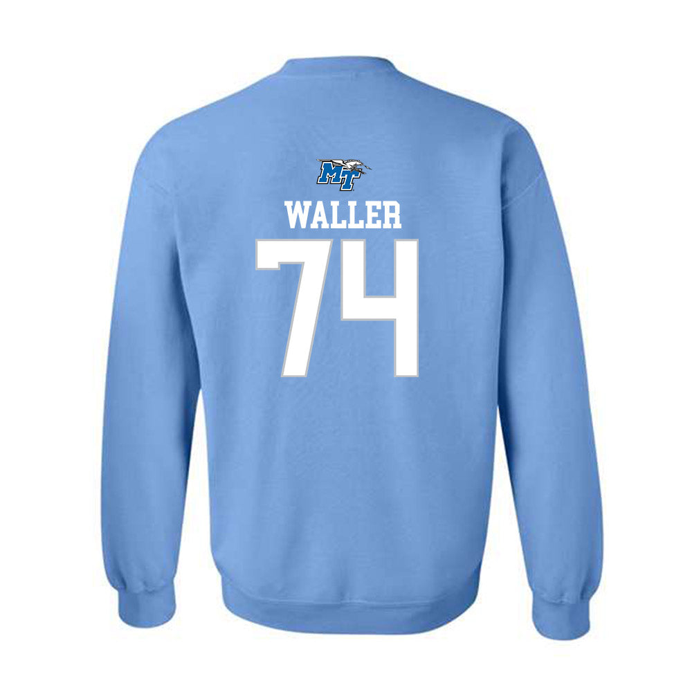 MTSU - NCAA Football : Jonathan Waller - Replica Shersey Crewneck Sweatshirt-1