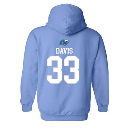 MTSU - NCAA Football : Brooklen Davis - Replica Shersey Hooded Sweatshirt-1