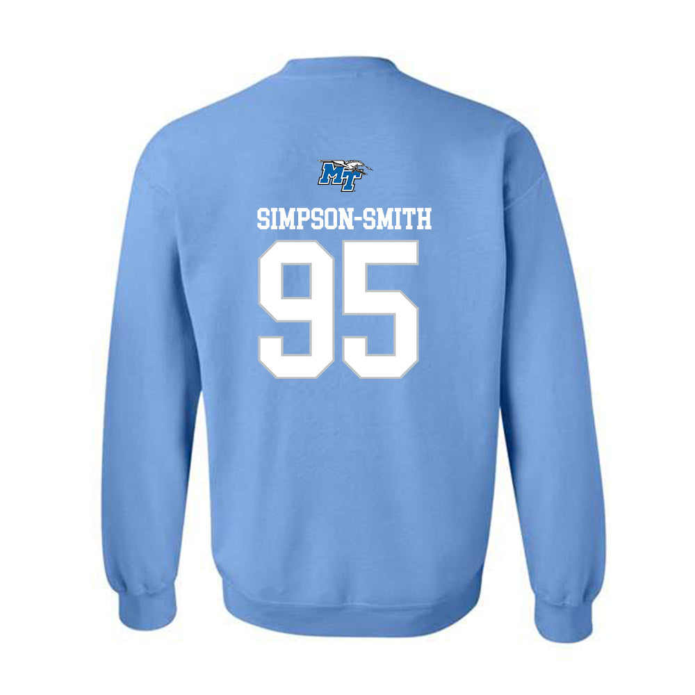 MTSU - NCAA Football : Zeion Simpson-smith - Replica Shersey Crewneck Sweatshirt-1