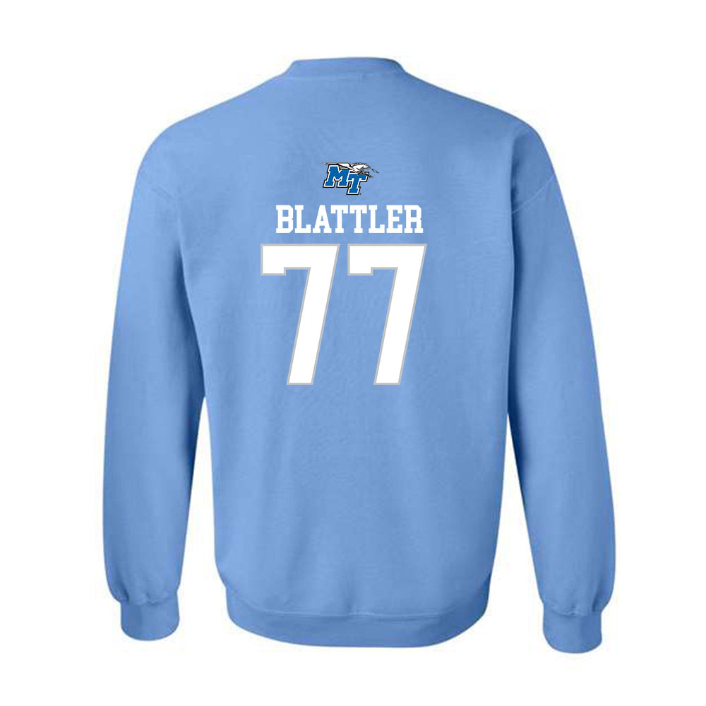 MTSU - NCAA Football : Diego Blattler - Replica Shersey Crewneck Sweatshirt-1