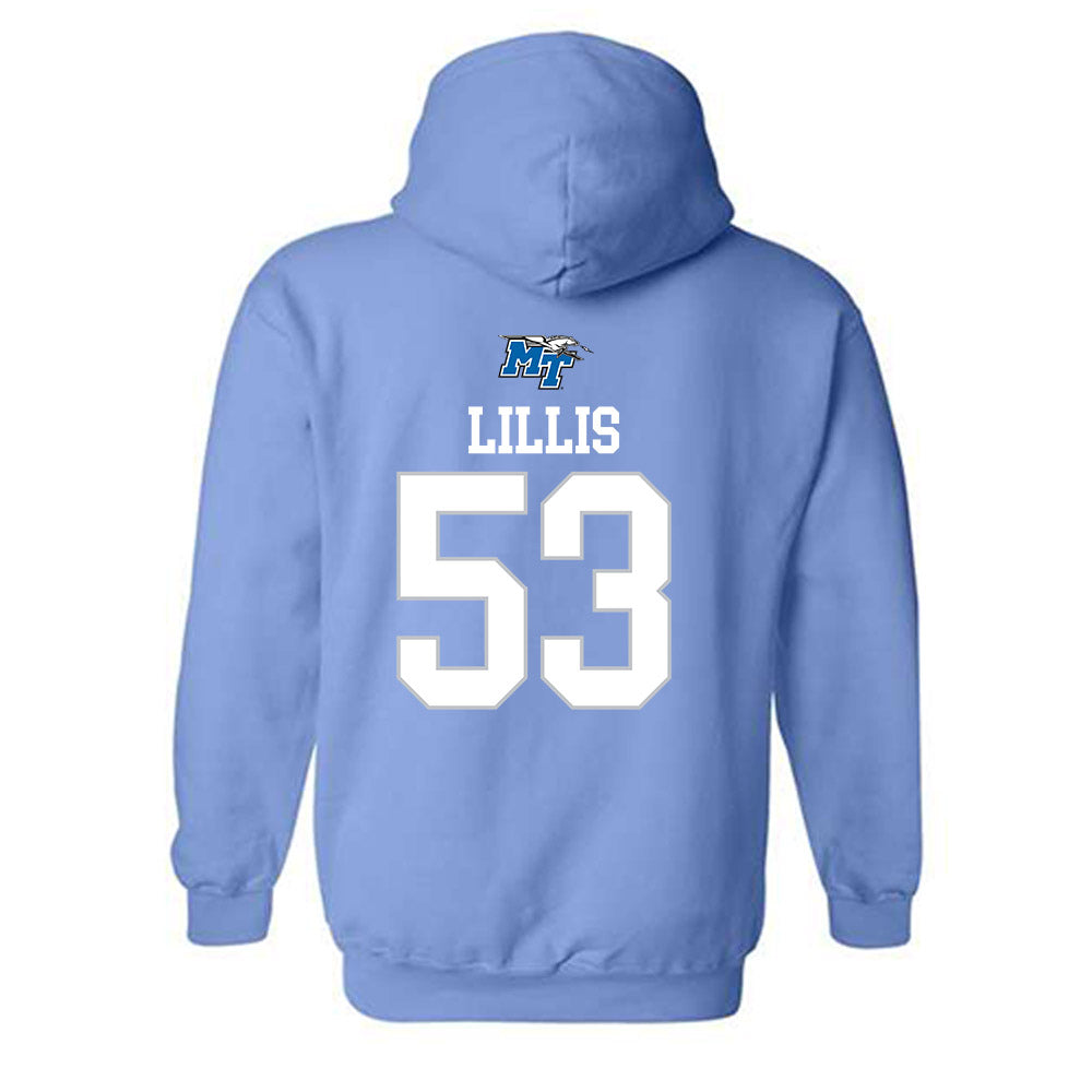 MTSU - NCAA Football : Braxton Lillis - Replica Shersey Hooded Sweatshirt-1