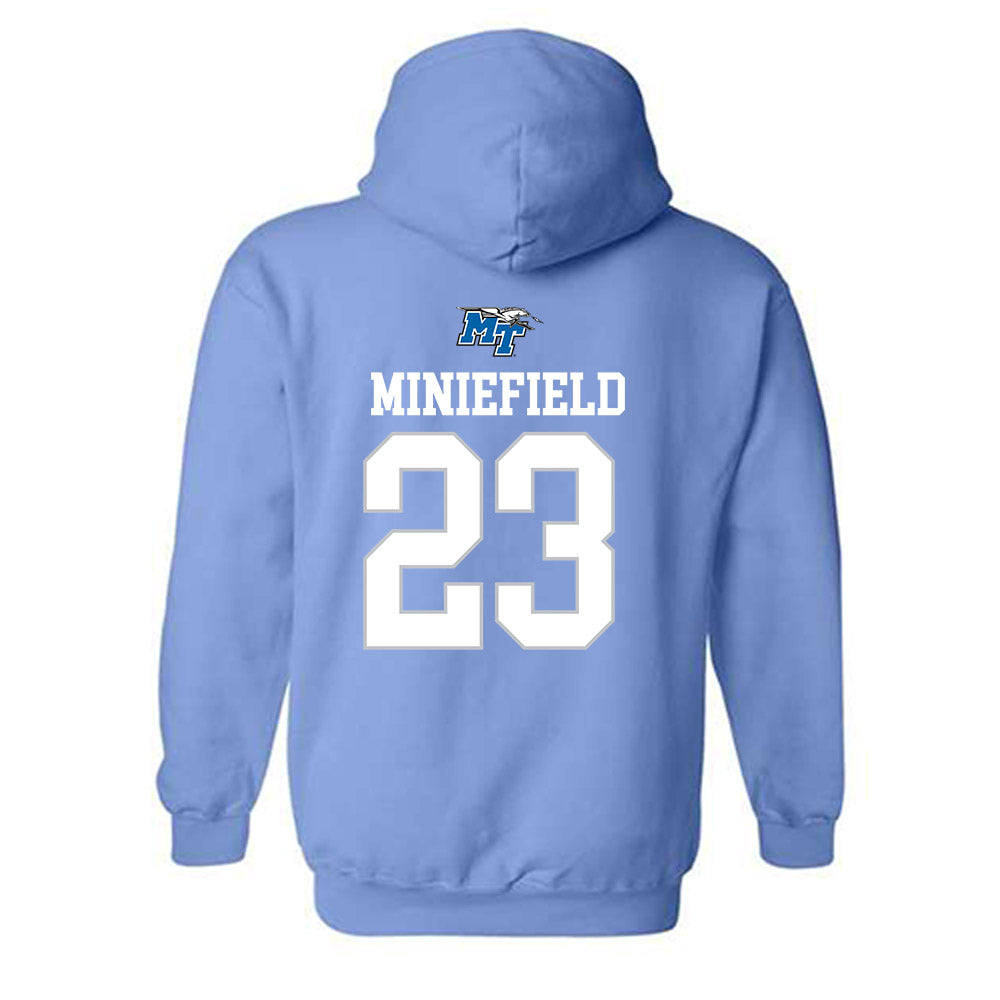 MTSU - NCAA Football : KJ Miniefield - Replica Shersey Hooded Sweatshirt-1