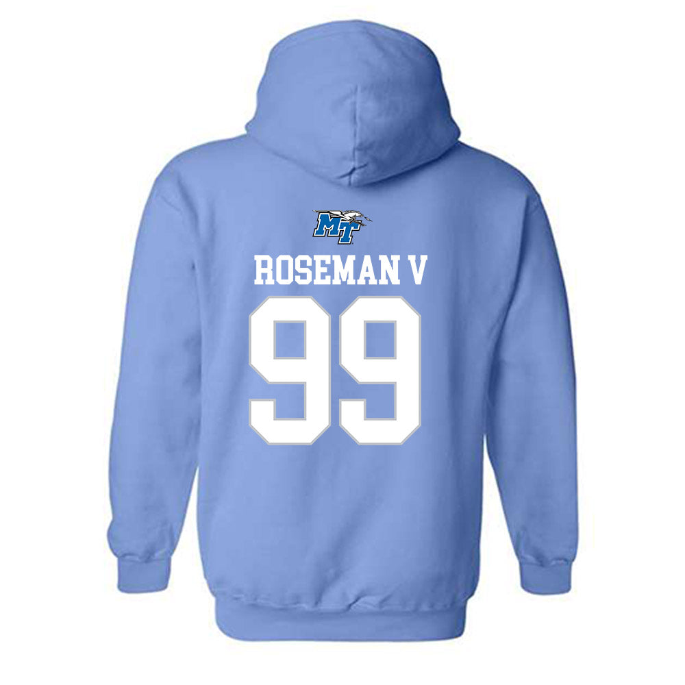 MTSU - NCAA Football : Archie Roseman V - Replica Shersey Hooded Sweatshirt-1