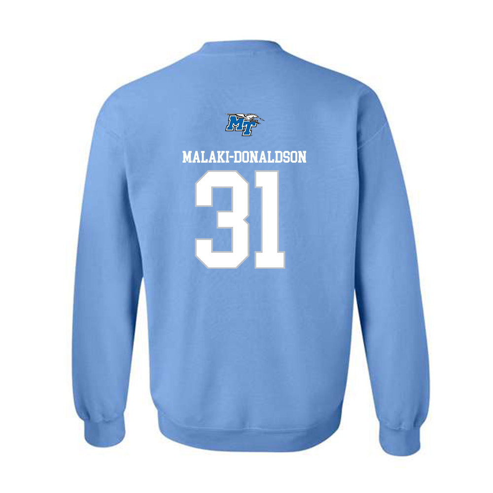 MTSU - NCAA Football : Mathias Malaki-Donaldson - Replica Shersey Crewneck Sweatshirt-1