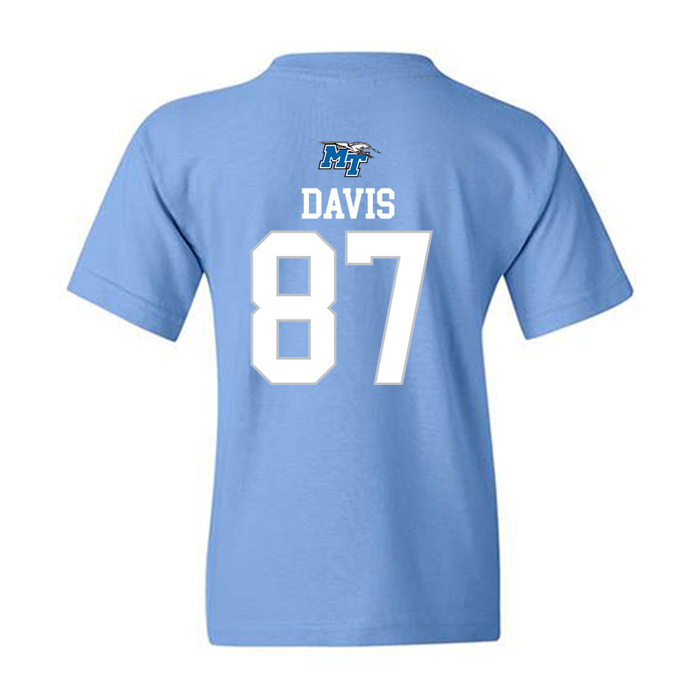 MTSU - NCAA Football : Chase Davis - Replica Shersey Youth T-Shirt-1