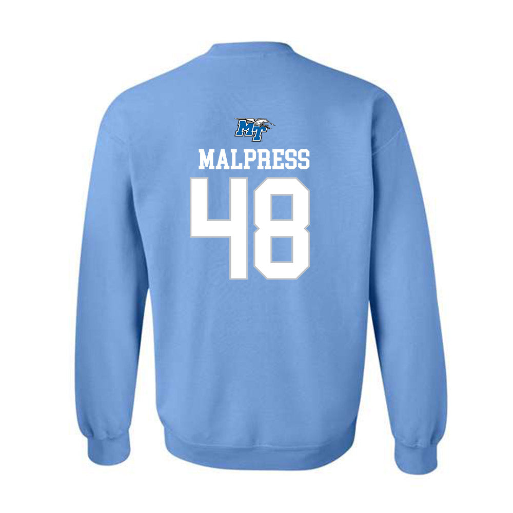 MTSU - NCAA Football : Darnell Malpress - Replica Shersey Crewneck Sweatshirt-1