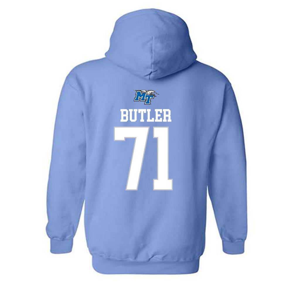 MTSU - NCAA Football : Quentin Butler - Replica Shersey Hooded Sweatshirt-1