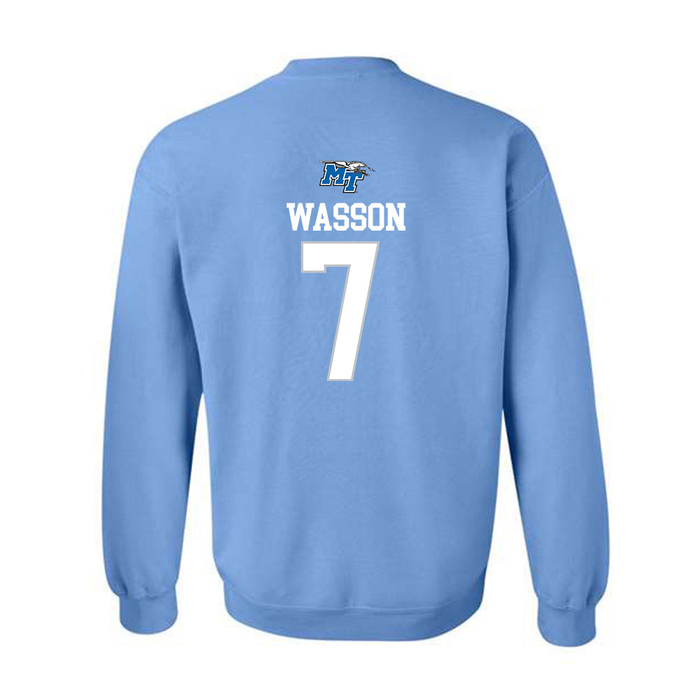 MTSU - NCAA Football : Hogan Wasson - Replica Shersey Crewneck Sweatshirt-1