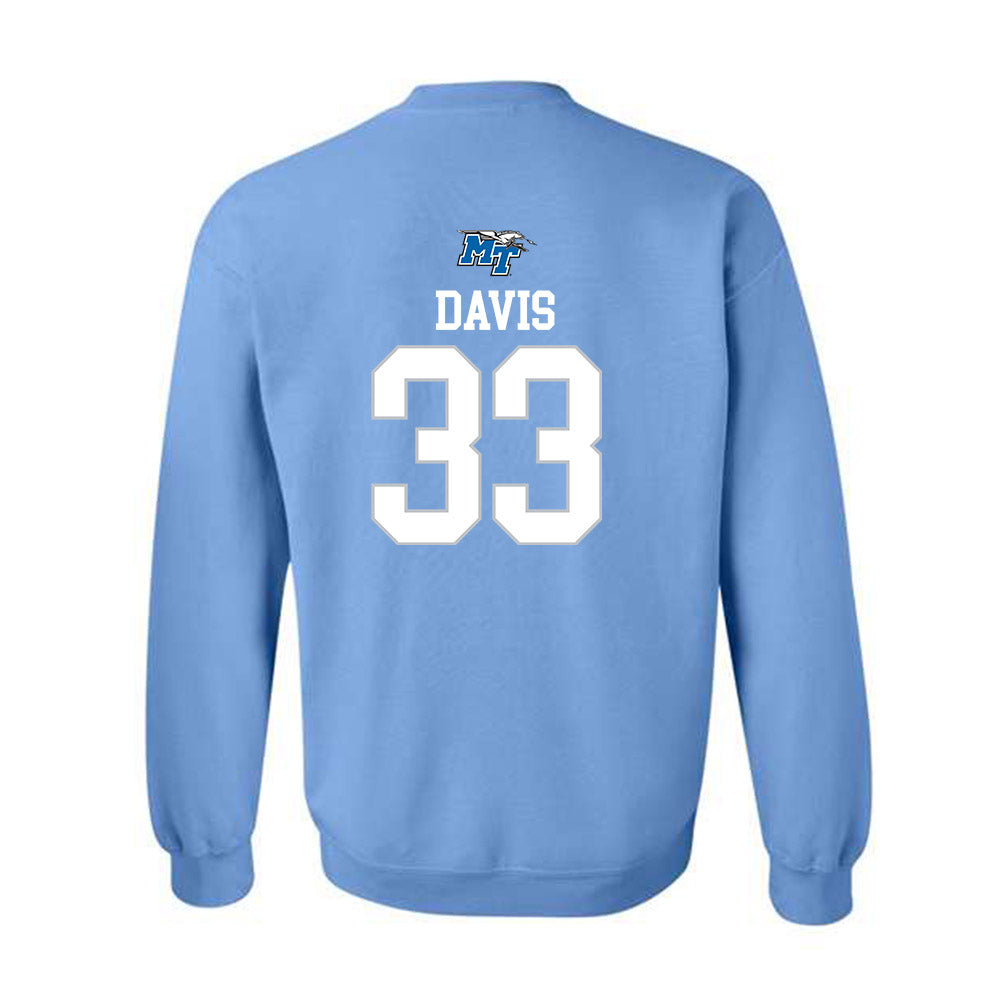 MTSU - NCAA Football : Brooklen Davis - Replica Shersey Crewneck Sweatshirt-1