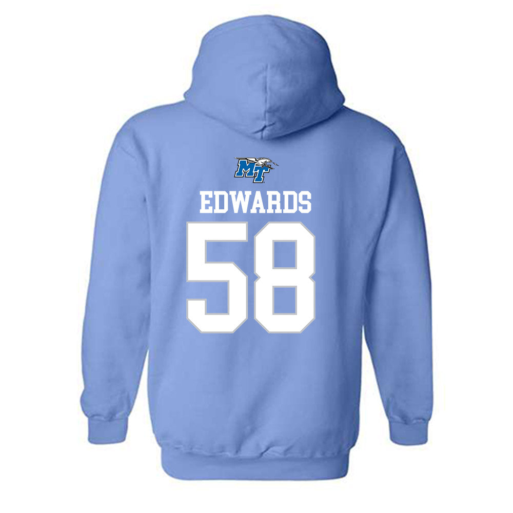MTSU - NCAA Football : Trevaris Edwards - Replica Shersey Hooded Sweatshirt-1