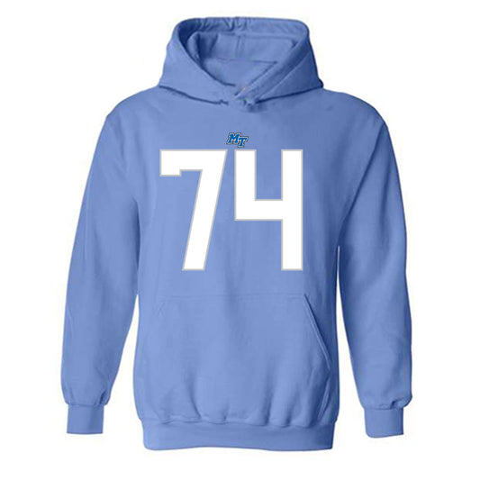 MTSU - NCAA Football : Jonathan Waller - Replica Shersey Hooded Sweatshirt-0
