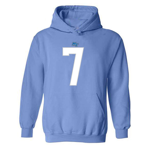 MTSU - NCAA Football : Christofer Noble - Replica Shersey Hooded Sweatshirt-0