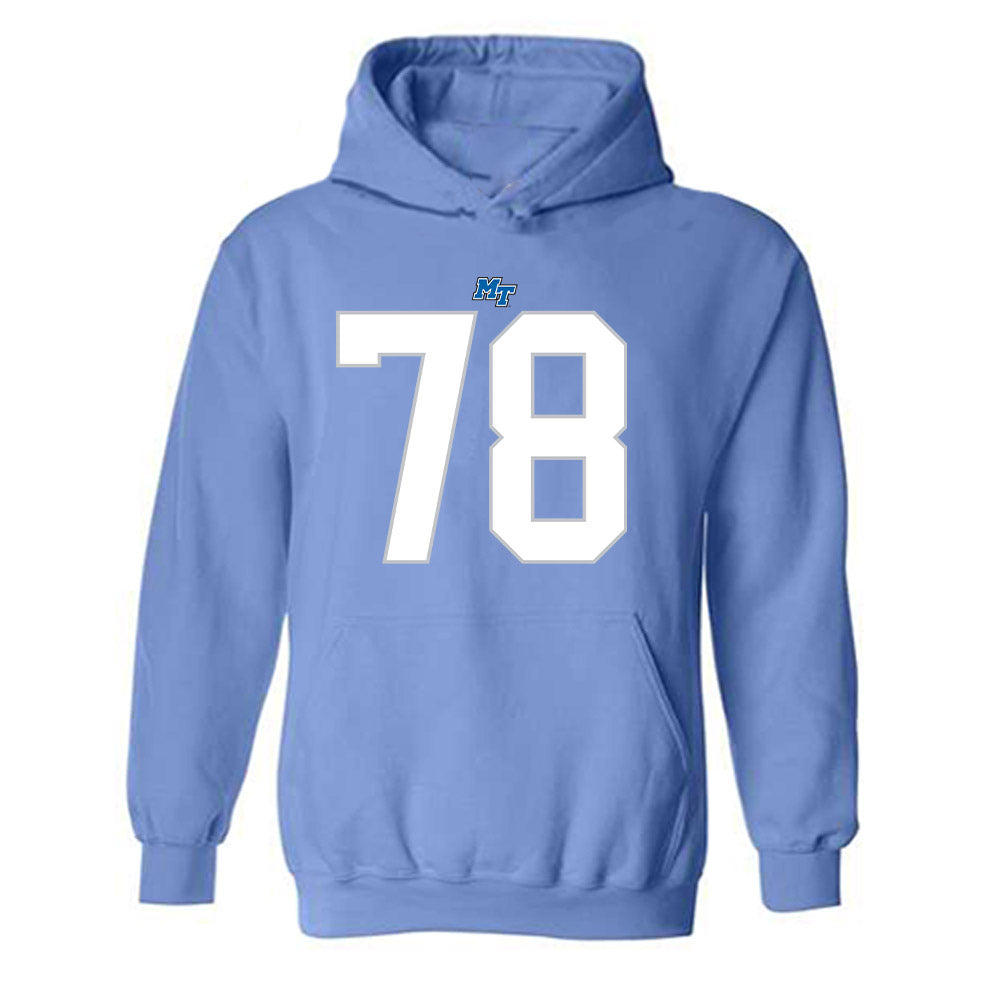 MTSU - NCAA Football : Kyle Larkin - Replica Shersey Hooded Sweatshirt-0
