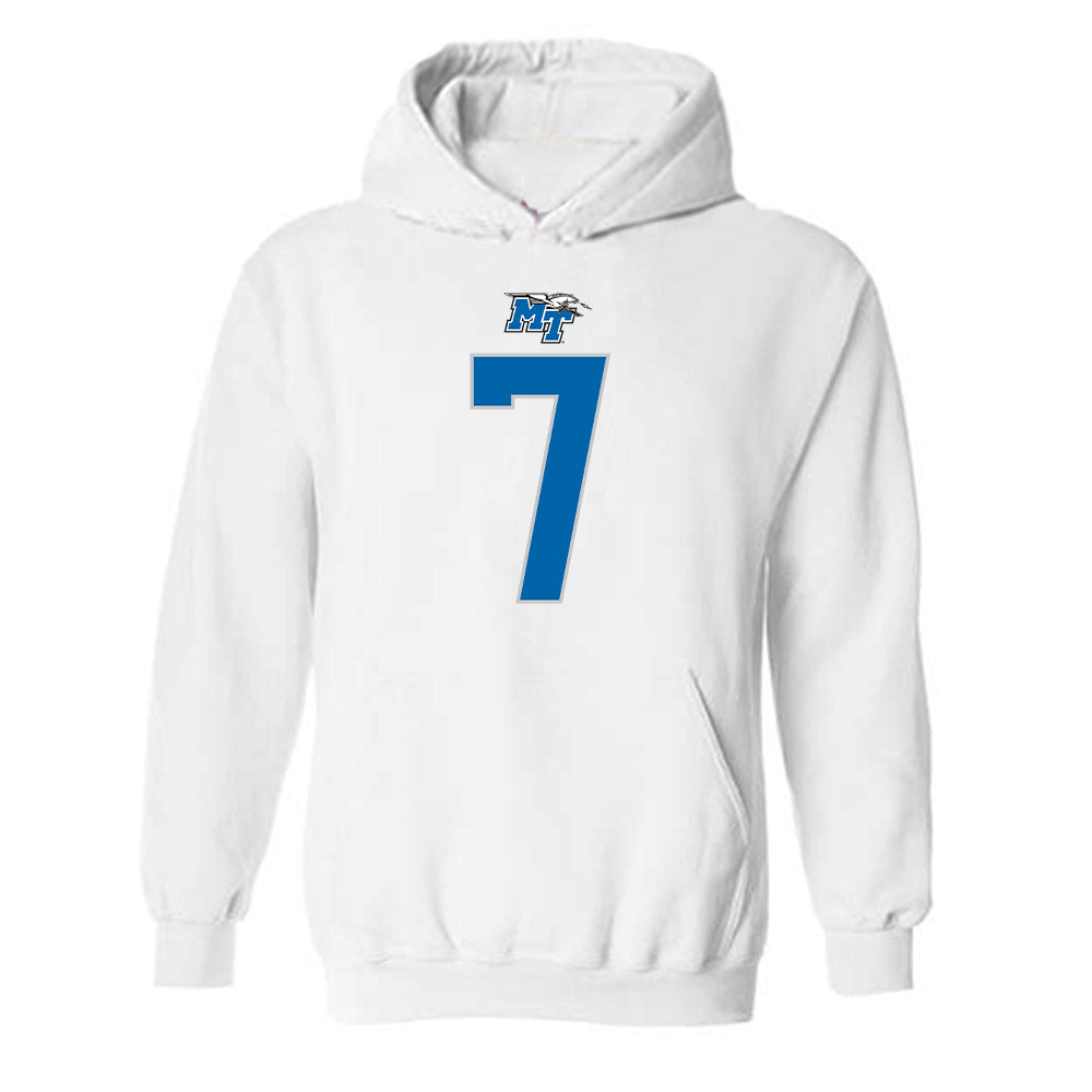 MTSU - NCAA Football : Christofer Noble - Replica Shersey Hooded Sweatshirt-0