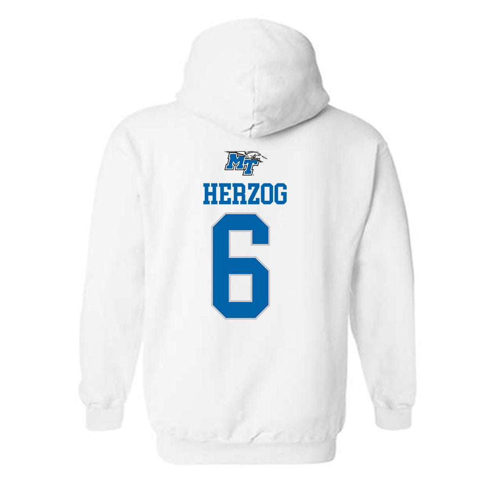 MTSU - NCAA Women's Soccer : Nev Herzog - Replica Shersey Hooded Sweatshirt-1