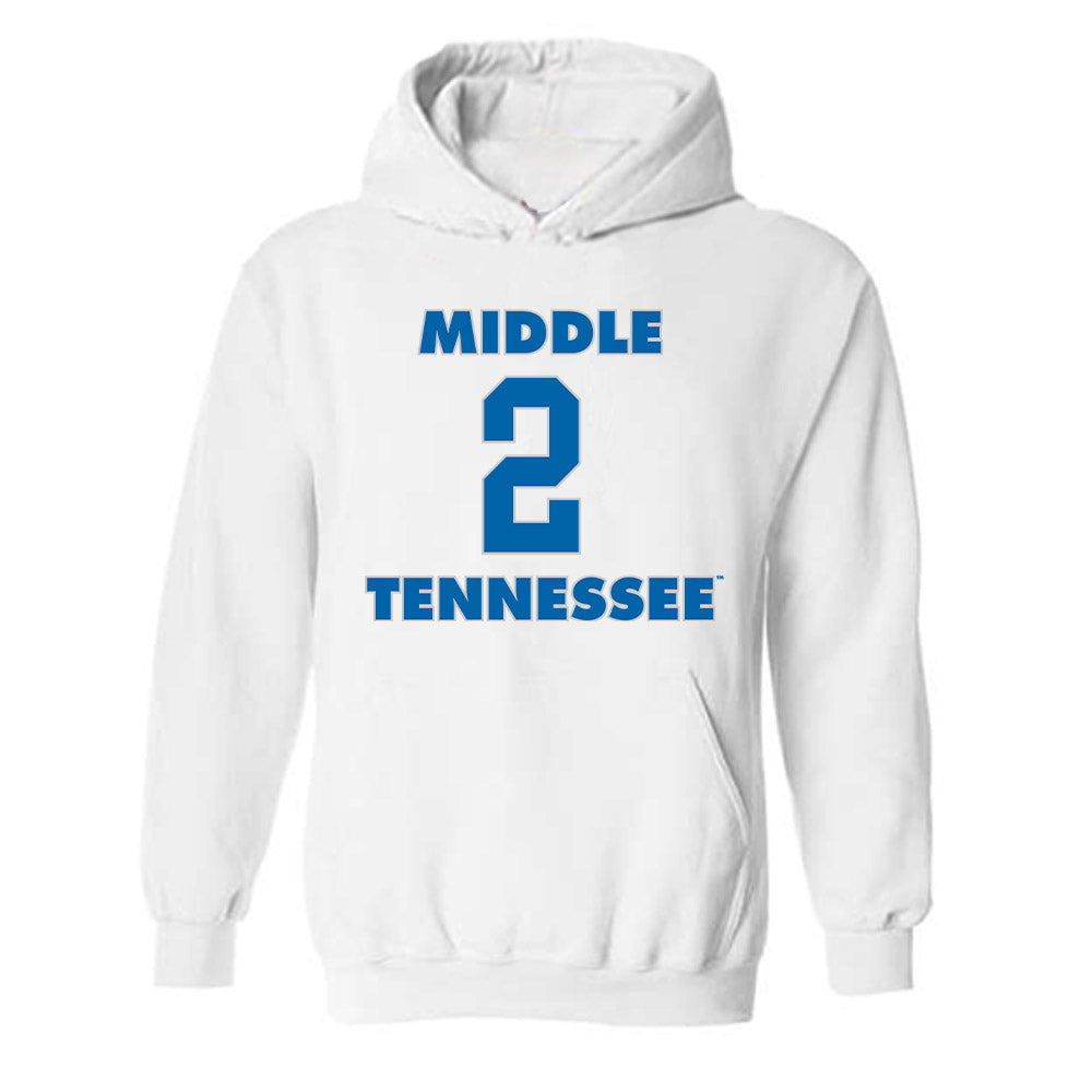 MTSU - NCAA Men's Basketball : Jahvin Carter - Replica Shersey Hooded Sweatshirt-0