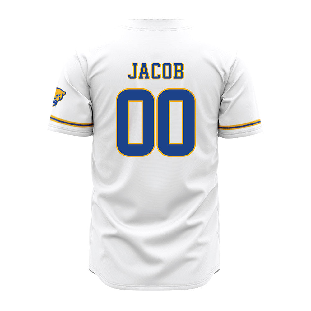 Pittsburgh - NCAA Baseball : Jordan Jacob - White Jersey-1
