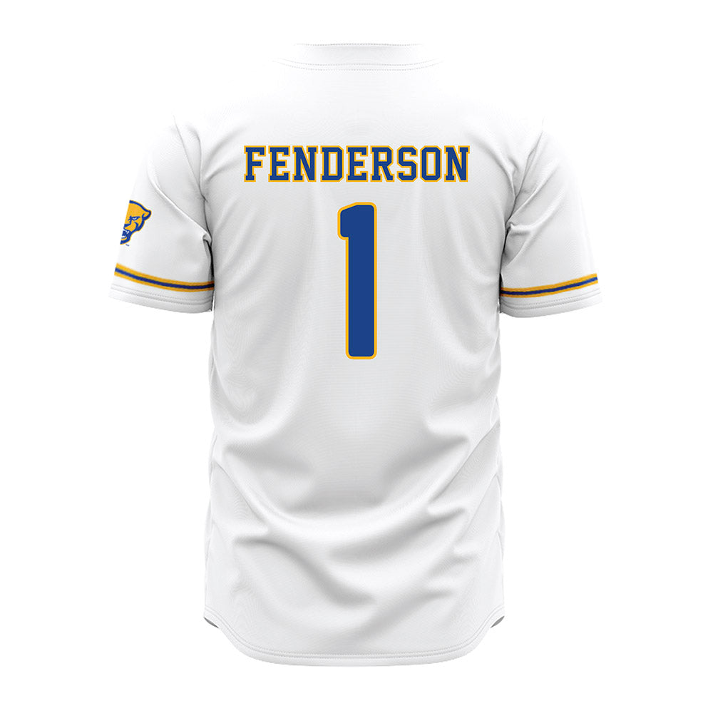 Pittsburgh - NCAA Baseball : Trey Fenderson - White Jersey-1