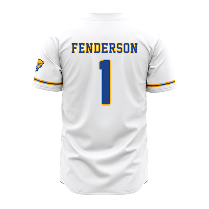 Pittsburgh - NCAA Baseball : Trey Fenderson - White Jersey-1