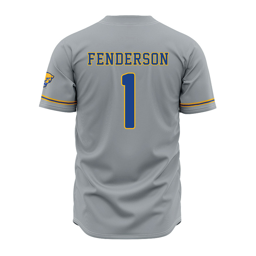 Pittsburgh - NCAA Baseball : Trey Fenderson - Grey Jersey-1