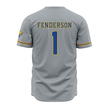 Pittsburgh - NCAA Baseball : Trey Fenderson - Grey Jersey-1