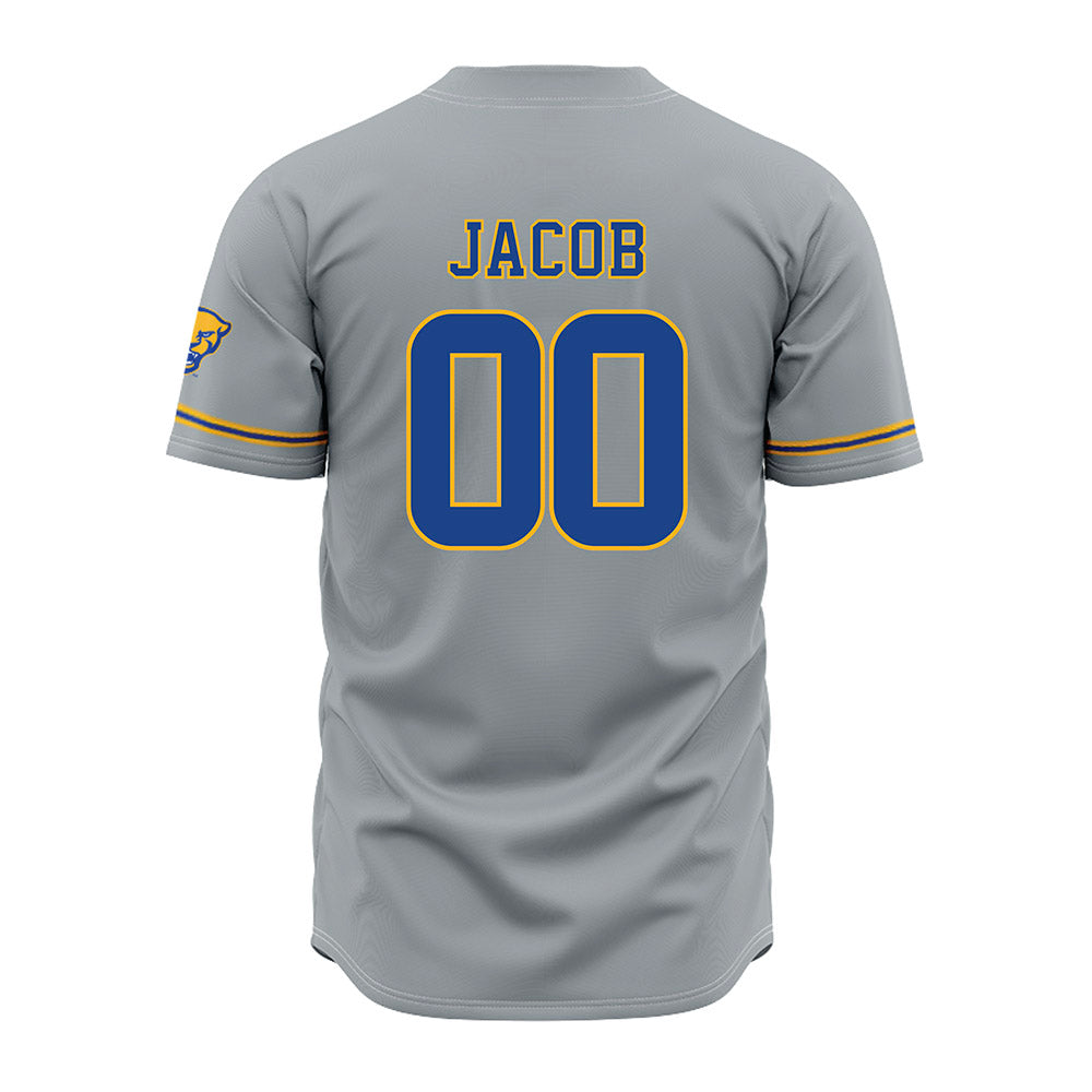Pittsburgh - NCAA Baseball : Jordan Jacob - Grey Jersey-1