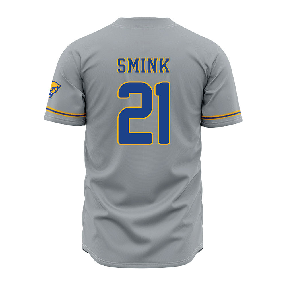 Pittsburgh - NCAA Baseball : Eddie Smink - Grey Jersey-1