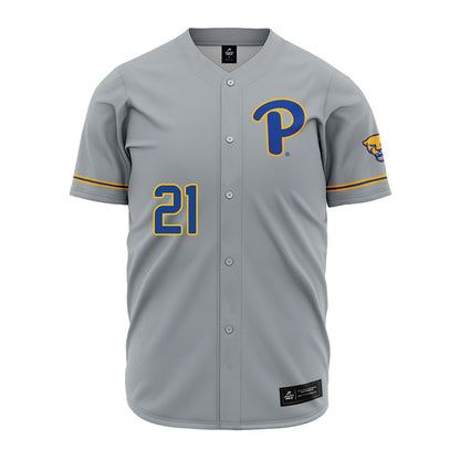 Pittsburgh - NCAA Baseball : Eddie Smink - Grey Jersey-0