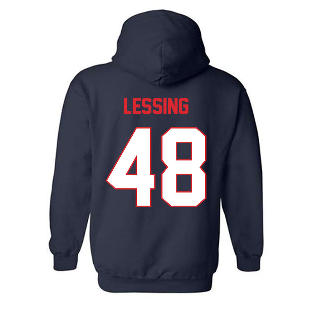 UConn - NCAA Baseball : Justin Lessing - Classic Shersey Hooded Sweatshirt-1