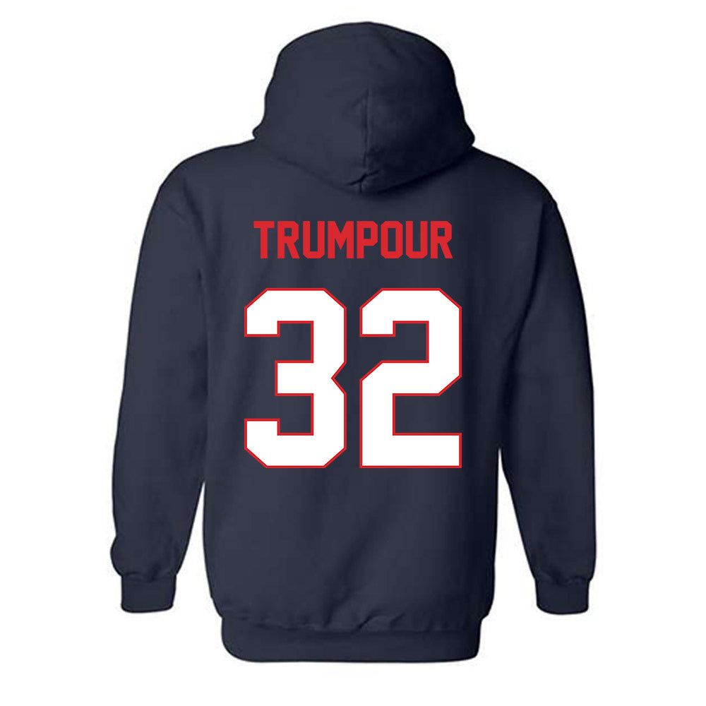 UConn - NCAA Baseball : Austin Trumpour - Classic Shersey Hooded Sweatshirt-1