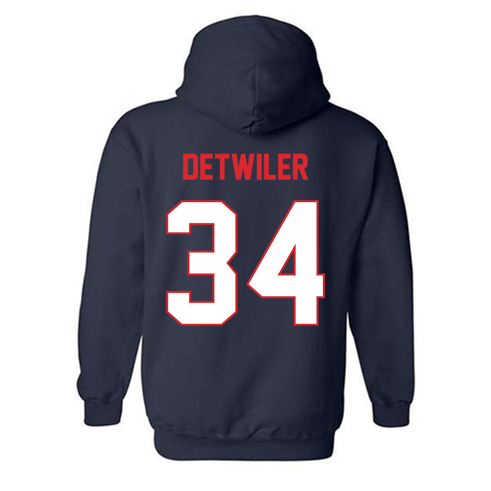 UConn - NCAA Baseball : Bryce Detwiler - Classic Shersey Hooded Sweatshirt-1
