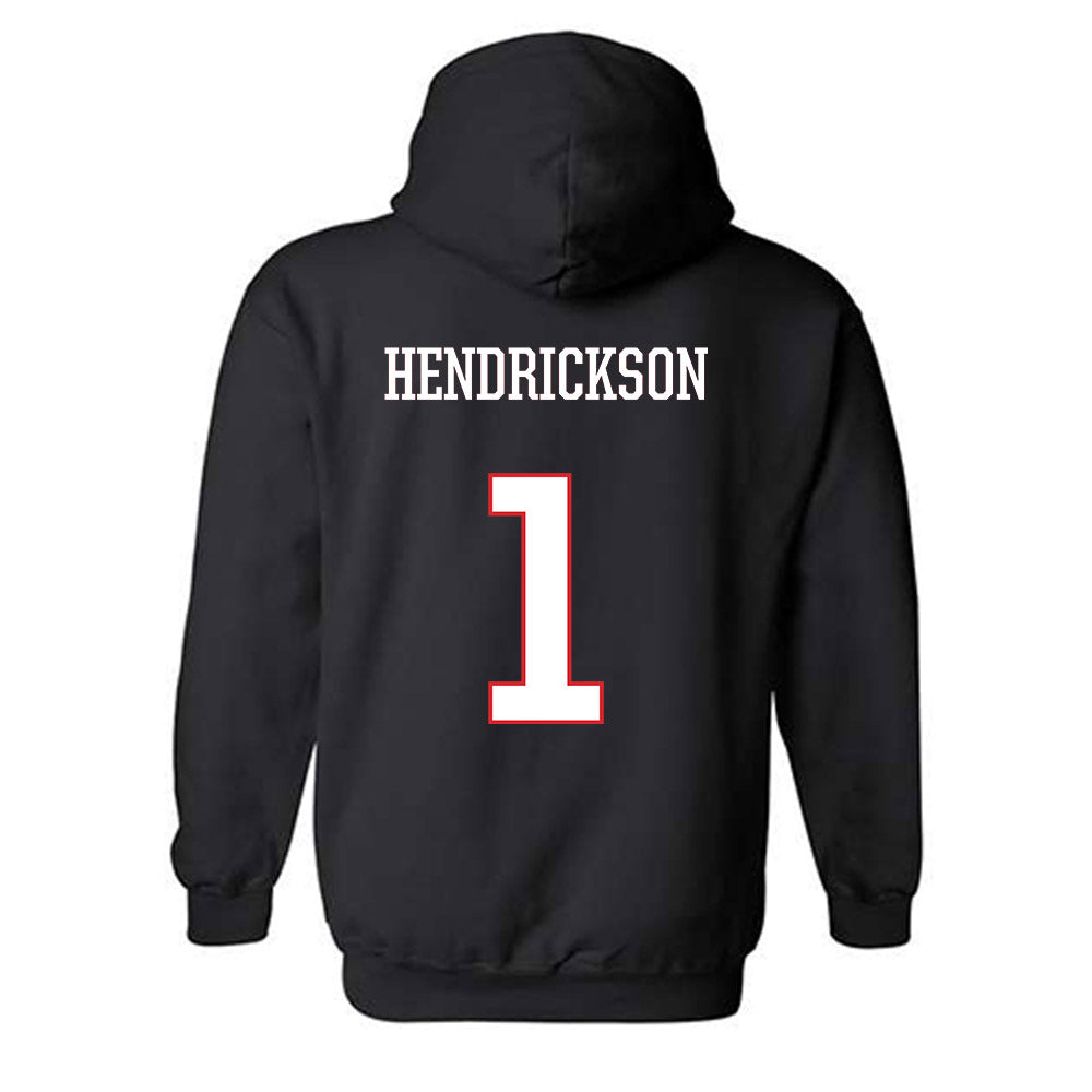UConn - NCAA Men's Ice Hockey : Kam Hendrickson - Classic Shersey Hooded Sweatshirt-1