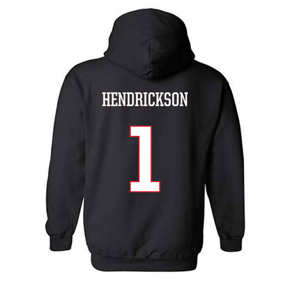 UConn - NCAA Men's Ice Hockey : Kam Hendrickson - Classic Shersey Hooded Sweatshirt-1